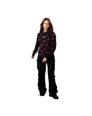 Hype Dames/dames Hart Hoodie (Zwart)