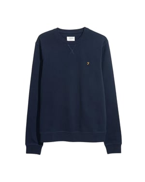 Farah Heren-sweatshirt met ronde hals van biologisch katoen (Echte marine)