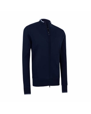 Callaway Dames-sweatshirt van wol met hoge kraag en normale pasvorm (Marineblauw)