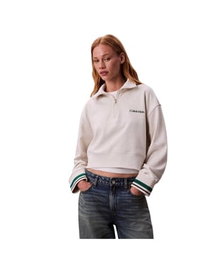 Calvin Klein Dames/Dames Geborduurd Logo Fleece Sweatshirt (Krijt)