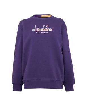 Diadora Dames Geribbelde Regular Lange Mouwen Sweatshirt (Paars)