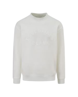 Blank Essentials Sweatshirt met gebogen logo voor volwassenen (Gebroken wit)