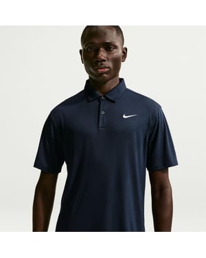 Nike Heren Performance Poloshirt met Korte Mouwen (Marine, Wit)