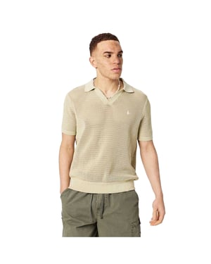 Jack Wills Heren Gebreid Normaal Poloshirt (Pistachio)
