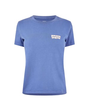 Levis Dames-T-shirt met bloemenlogo en normale pasvorm (Kustfjord)