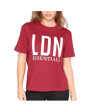 Blank Essentials Oversized T-shirt voor dames, Londen (Bourgondië)