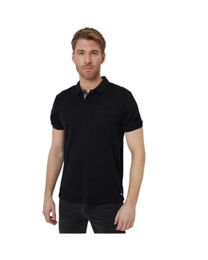 Threadbare Heren Regular Rolled Korte Mouwen Polo Shirt (Zwart)