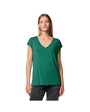 Pieces Pckamala gebreid T-shirt met V-hals voor dames (Pepergroen)