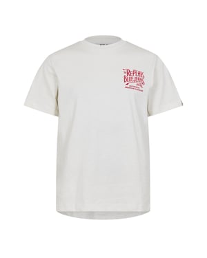 Replay Mannen Back Jeans Logo T-Shirt (Wit)