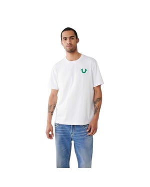 True Religion Heren Heritage T-shirt met rugprint (Optisch Wit)