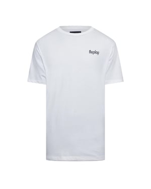 Replay Heren Logo Katoen Regular T-shirt (Wit)