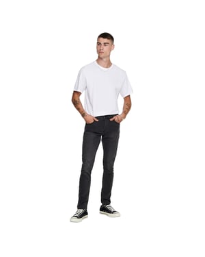 Only and Sons Heren Crew Hals Oversized T-shirt (Wit)