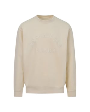Blank Essentials Sweatshirt met gebogen logo voor volwassenen (Zomerzand)