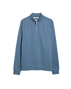 Farah Heren Quarter Zip Sweatshirt (Blauw)