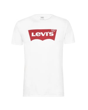 Levis Heren Batwing Logo T-Shirt (Wit/rood)