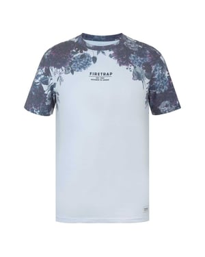 Firetrap Heren T-shirt met all-over print (Wit)