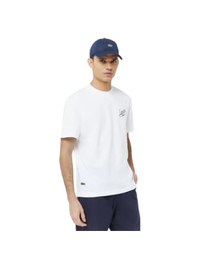 Lacoste Heren Heritage T-shirt van organisch katoen (Wit)