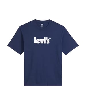 Levis Heren-T-shirt van katoen met ruime pasvorm en korte mouwen (Donkerblauw)
