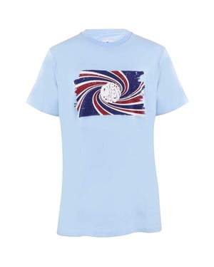 Pretty Green Heren Swirl Logo T-Shirt (Licht Blauw)