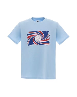 Pretty Green Heren Swirl Logo T-Shirt (Licht Blauw)