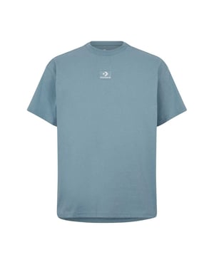 Converse Heren Geborduurd Logo Katoen Relaxed Fit T-shirt (Blauw)