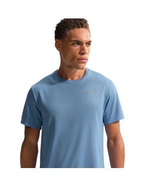 Nike Heren T-shirt Miler met Swoosh en reflecterende details (Blauw)