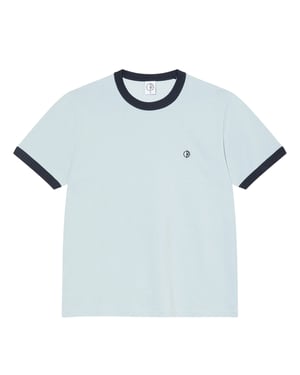 Pretty Green Heren Ringer Logo T-shirt (Lichtblauw)