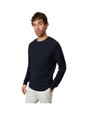 Threadbare Heren Yarra-trui met structuur, normale pasvorm (Marine)