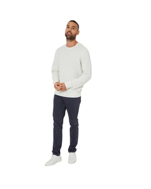Threadbare Heren Yarra-trui met structuur, normale pasvorm (Ecru)