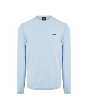 Boss Heren Geborduurde Logo Crew Hals Trui (Blauw)
