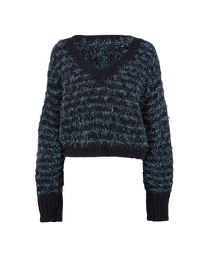 Boss Dames/Dames Metallic Thread Regular Sweater Top met lange mouwen (Zwart Gemengd)