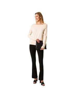Biba Dames/Dames Gebreide Bardot Trui (Witkap grijs)