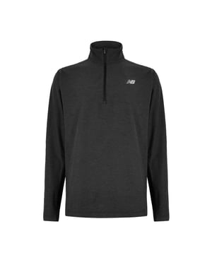New Balance Heren Space Dye Quarter Zip Top (Zwart)