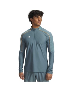 Under Armour Heren Challenger Pro Quarter Zip Midlayer (Grijs/Oranje)