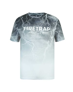 Firetrap Heren T-shirt met all-over print (Donker)