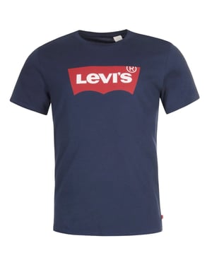 Levis Heren Batwing Logo T-Shirt (Marine, Rood)