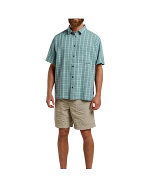 Jack Wolfskin Heren-T-shirt met ruitjesmotief en relaxte pasvorm (Donkere marine)