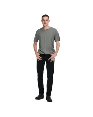 Only and Sons Heren Crew Hals Oversized T-shirt (Grijs)