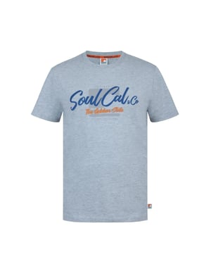 SoulCal Heren T-shirt met rugprint (Grijze Mergel)
