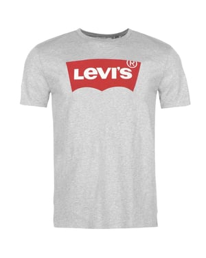 Levis Heren Batwing Logo T-Shirt (Grijs/Rood)