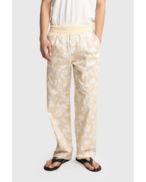 Heren Katoenen Bloemige Breipantalon