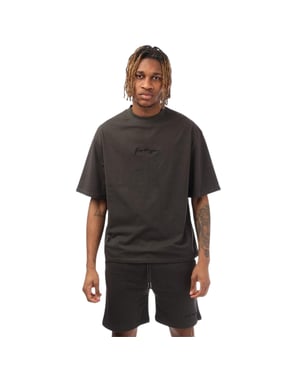 Hype Oversized T-shirt voor heren met kenmerkend logo (Zwart)