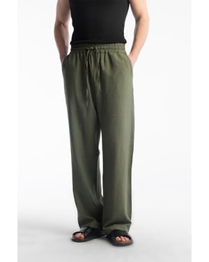 Heren Brede Pijpen Gebreide Broek