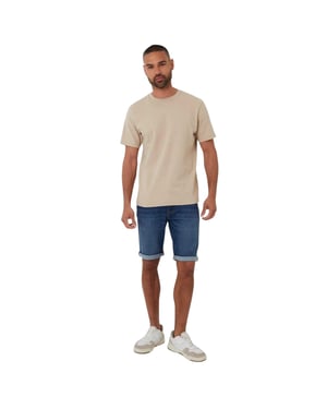 Threadbare Heren-T-shirt met ottoman-print (Steen)