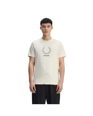 Fred Perry Heren Krans Logo Regular T-shirt (Ecru)