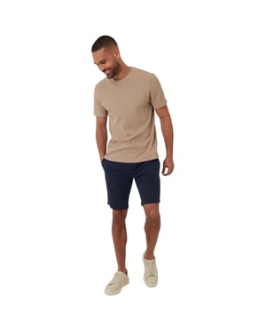 Threadbare Heren T-shirt met wafelpatroon, normale pasvorm (Steen)