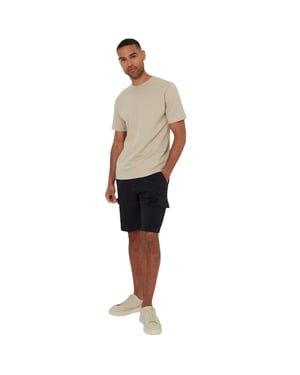 Threadbare Heren Textured Crew Neck Regular T-shirt (Steen)