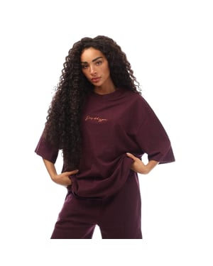 Hype Oversized T-shirt voor heren met kenmerkend logo (Paars)