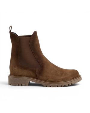 Tamaris Dames bruine leren High Chelsea enkellaarzen - 25427-41