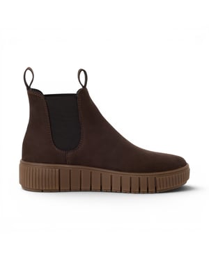 Tamaris Dames bruine leren Chelsea enkellaarzen - 25403-43